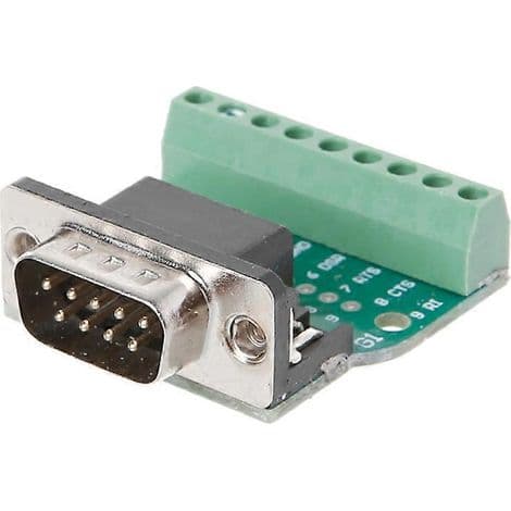 D-SUB DB9 Mann/Kvinne RS232 til Terminalblokkadapter for Seriekabel