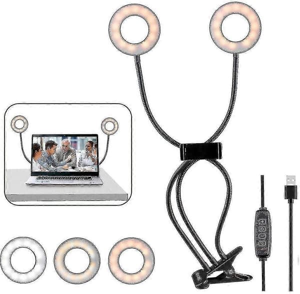Clip-on ringlys for videokonferansebelysning, USB-laptoplys