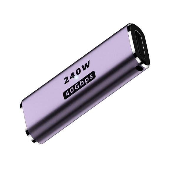 240W Multifunktionel Adapter: 240W 40Gbps USB-C Hun til Hun Forbindelse - Lilla