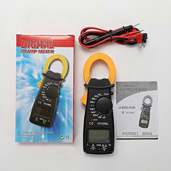 DT3266L Digital Clamp Meter Multimeter Strömtång Voltometer Amperemeter 600A AC/DC Ohm Ampere Strömspänningstestare