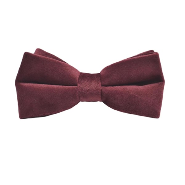 Burgundy Sammetsfluga & Näsduk Set