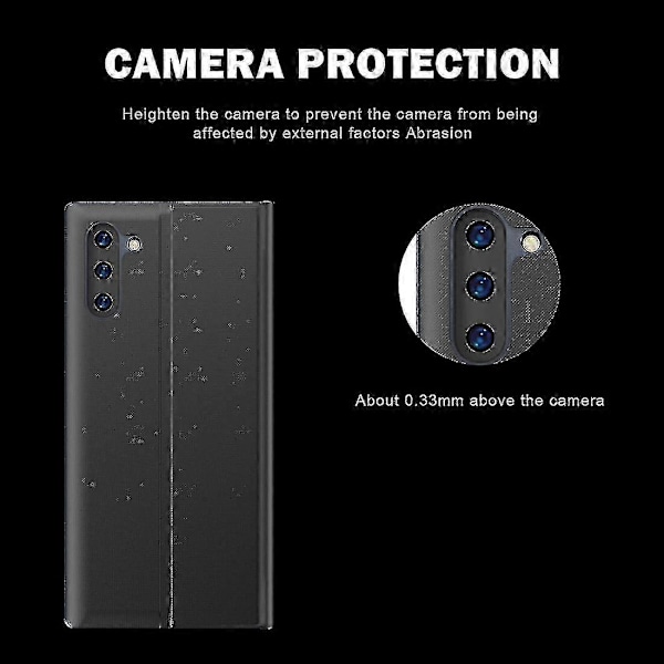Til Galaxy Note 10 Plus Side Display Magnetisk Horisontal Flip Almindelig Struktur Klud + PC-etui Med & Til Galaxy Note 10 Plus