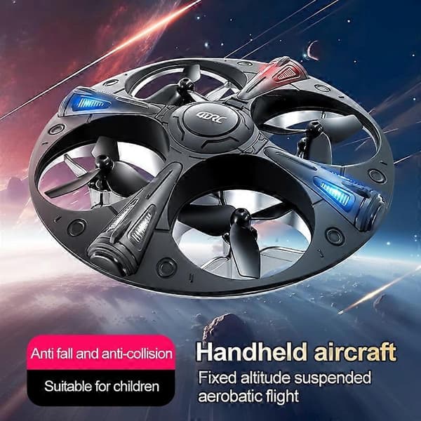 4DRC 4D-V43 Cool Light UFO Flygplan Fjärrkontroll Barn Flygande TeFat Leksak, 2 Batterier