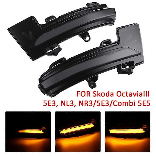 Dynaaminen LED-vilkkuvalo Sivupeilin valo Skoda Octavia Mk3 A7 5E T-Roc Troc 2014-2020
