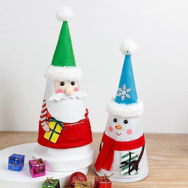 Juldekoration Tomte Snögubbe Presentpåse Godispåse (2 st, Flerfärgad)