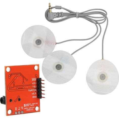 AD8232 Hjerteovervågningsmodul med elektroder til EKG-måling, 3,3V strømforsyning
