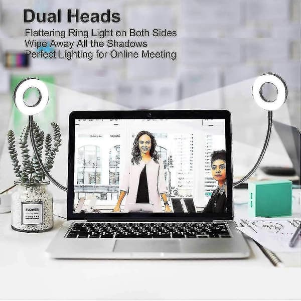Clip-on ringlampe til videokonferencelys, USB-laptoplampe