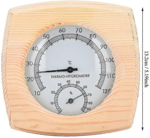 2-i-1 Sauna Termometer Hygrometer i Rustfrit Stål - Termo-hygrometer