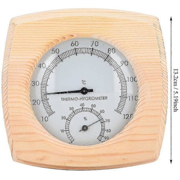 2-i-1 Sauna Termometer Hygrometer Thermo-hygrometer i Rustfritt Stål-