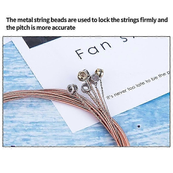 6 st/set Akustisk Gitarr Sträng Ersättning Stålsträng för Musikinstrument Elektrisk Basgitarr Tillbehör bs