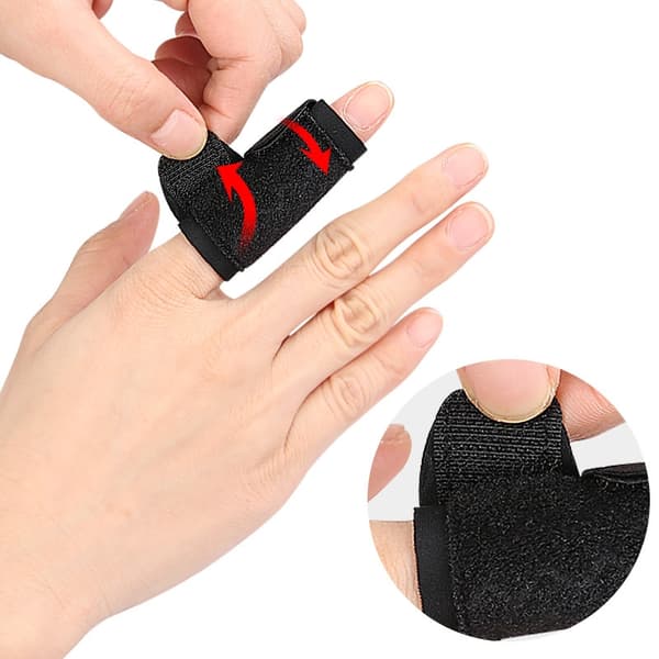 Fingerbandage med beskyttelse til to fingre Sort L