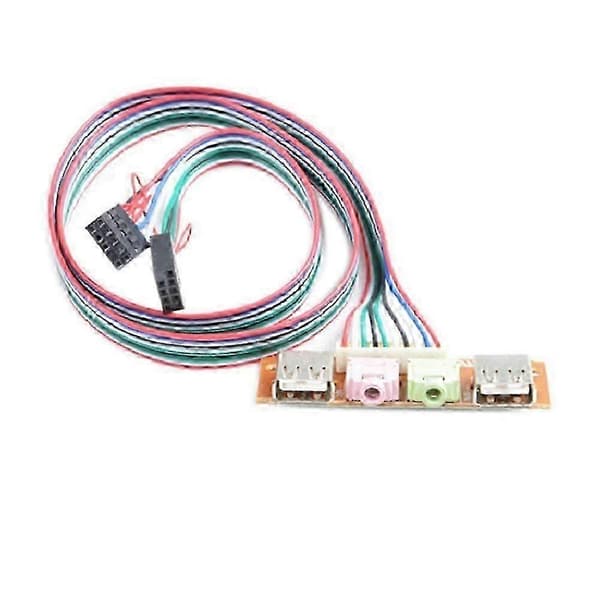 Erstatning PC Datamaskin Kabinett Frontpanel USB Audio Port Mikrofon Hodetelefon Kabelledning