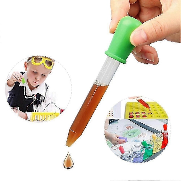 24-pack flytande droppare, 5 ml silikon och plast klar medicin ögondroppare med bulbspets för barn