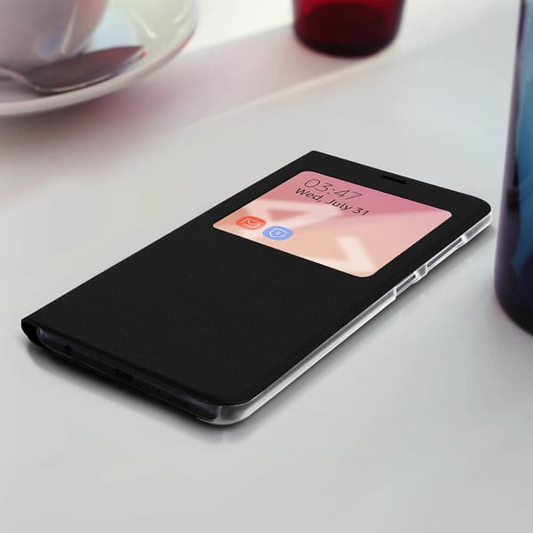 Clear View Cover til Galaxy A71 Ultratynd - Sort