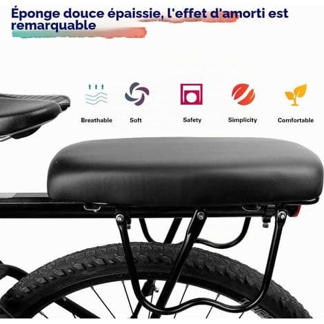 Cykelbaksäte, barncykelsäte, barn-/mountainbikesäte/baksits för barnfordon, PU-cykelsits