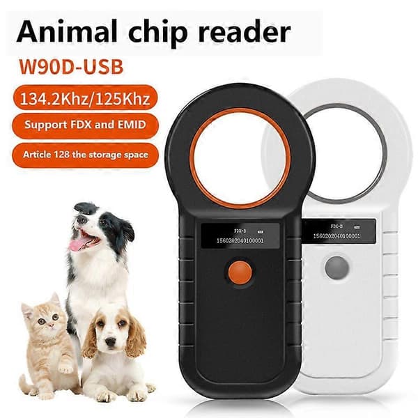 Djurmärkesläsare USB 134.2K Dubbelfrekvens Pet Chip Reader Djurchipsläsare Svart