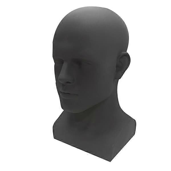 Mannequin hode for menn, profesjonelt mannequinhode (matt svart)