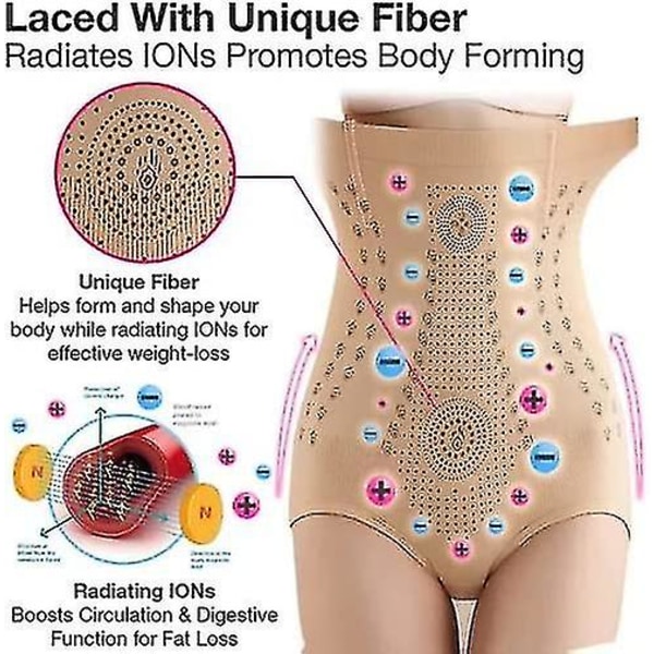 Unika fiberreparation kroppsformande plagg, grafen bikakestramning kroppsformande underkläder, fettförbränning och buk-bantning-STORLEK, FÄRG：M，Röd