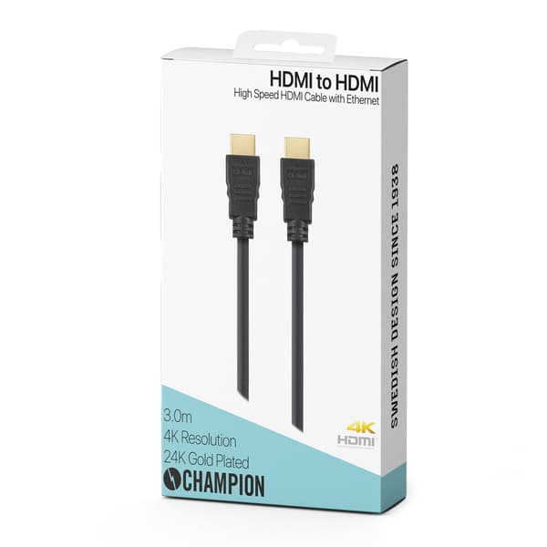 HDMI-kabel Ha-Ha Sort 3.0m
