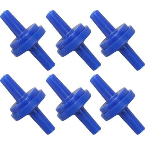 10 stk. enveis PP-plasttilbakeslagsventil for vannrør, membranstopper, 4 mm luftinntak, blå