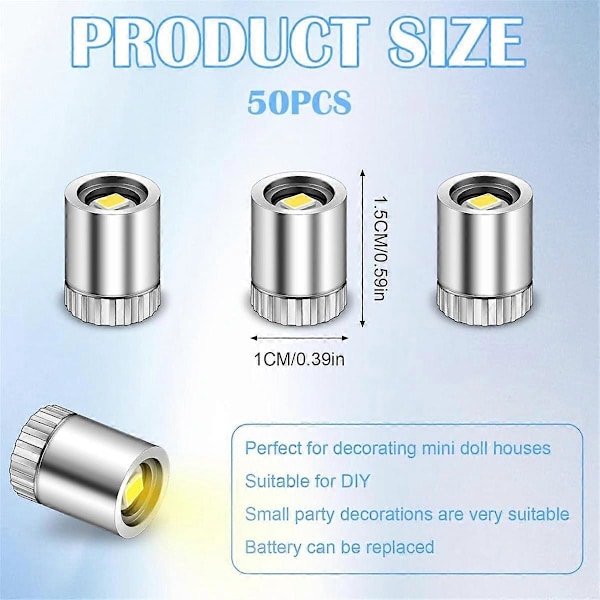 50 stk Miniatur LED-lys Mini Elektriske Lys til Håndværk Mini Lys til Håndværk Miniatur