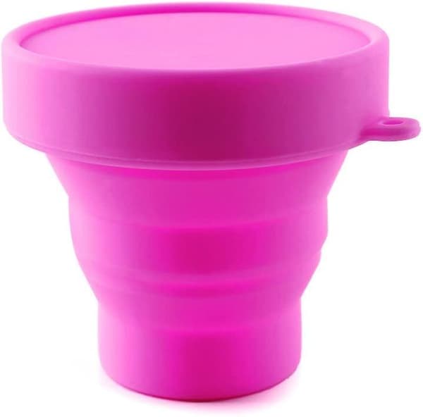 Sammenleggbar silikonkopp, sammenleggbar steriliseringskopp for menstruasjonskopper og oppbevaring av din Diva Cup
