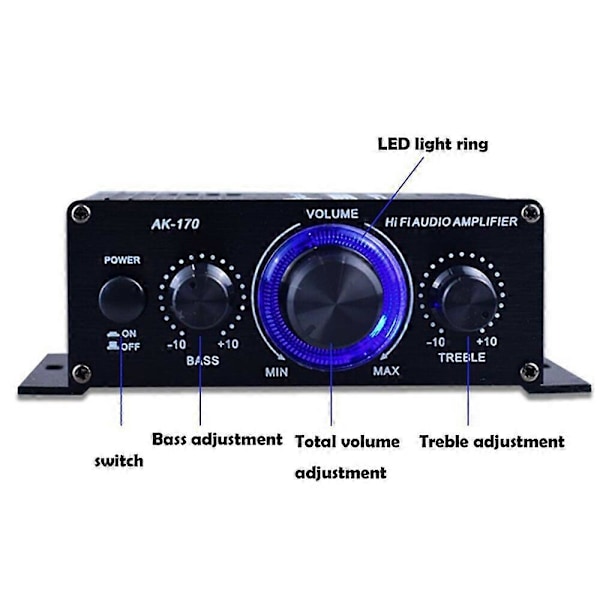 400W Professionell Hemförstärkare Audio Ingen Bluetooth-kompatibel Förstärkare Subwoofer Förstärkare Hembio Mini Förstärkare