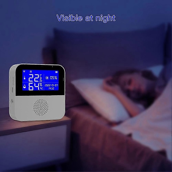 Tuya Smart Home WIFI Temperatur- och Luftfuktighetssensor Alarm Inomhus Utomhus Hygrometer Termometer Suppor