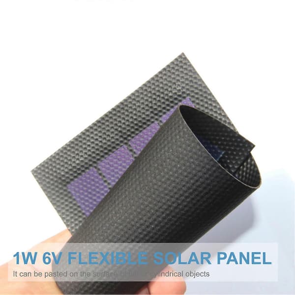 1W 6V Fleksibelt solcellepanel Lite Tynt Amorft Silisium Solcelle DIY Vanntett Camping Bærbar Strøm Solcellepanel Kompatibelt for Lys Vifte Hage P