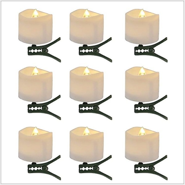 Flammeløse LED-telys Elektroniske Lys med Klips Dekorative Falske Lys til Juletræ Valentinsdag Bryllup Spisebord Dekoration9
