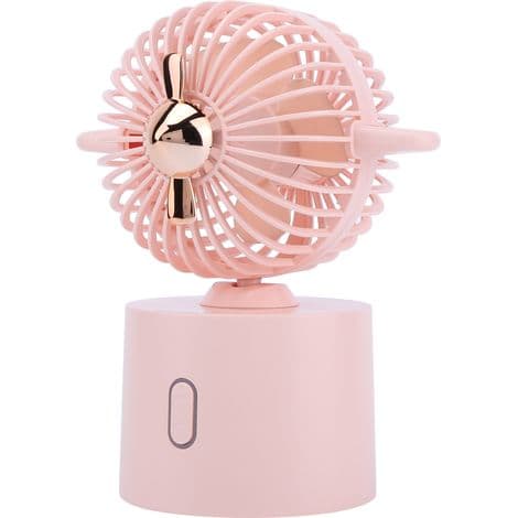 Pink genopladelig USB-oscillerende ventilator til kontor og soveværelse - Bærbar og støjsvag