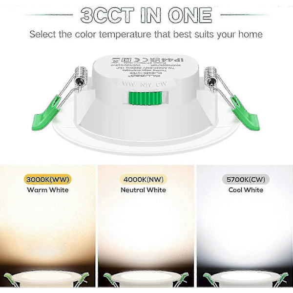 12 stk. 7W Hvide LED Nedhængte Loftlamper Slanke Spotlys