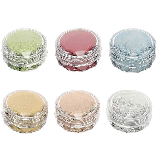 6 st Nagelkonst Glitter Boxar Manikyr Hantverk Glitter Fingernagel Glitter Konst Kvinnor Nagel Glitter