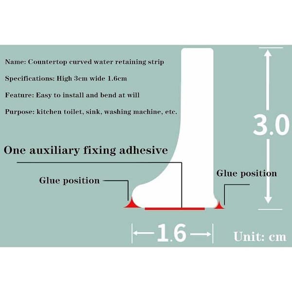 Vattenstopplist för badrum, vikbar duschbarriär och system, vit, 50 cm/19 tum