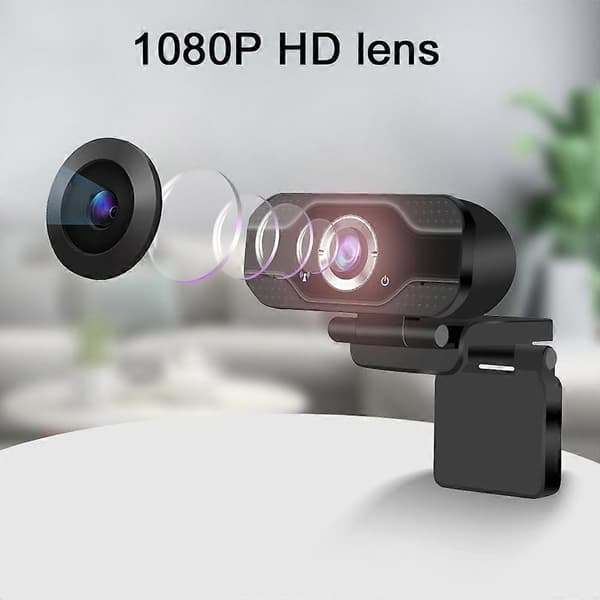 1080P Webkamera Full HD USB 2.0 For PC Desktop Laptop Webkamera med Mikrofon
