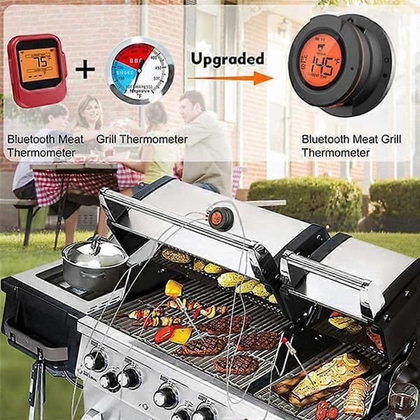 Trådlös Digital Bluetooth Smart Barbecue/Ugn Grill Kötttermometer för Kött Mat Barbecue Kol