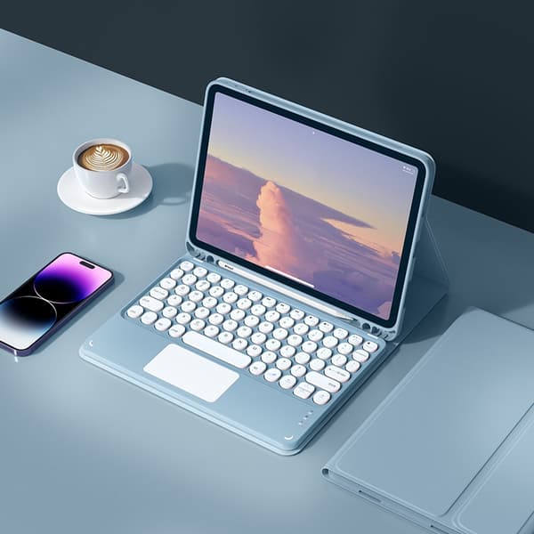 Bluetooth-tangentbordsfodral för Samsung Galaxy Tab S9+ Blå