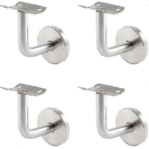 4 st rostfria handledsstöd, väggfäste, heminredning trapphandledsstöd (silver)