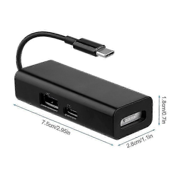 USB-C 3-in-1 MagSafe -sovitin, Type C - MagSafe 1/2 -muunnin kannettaville tietokoneille