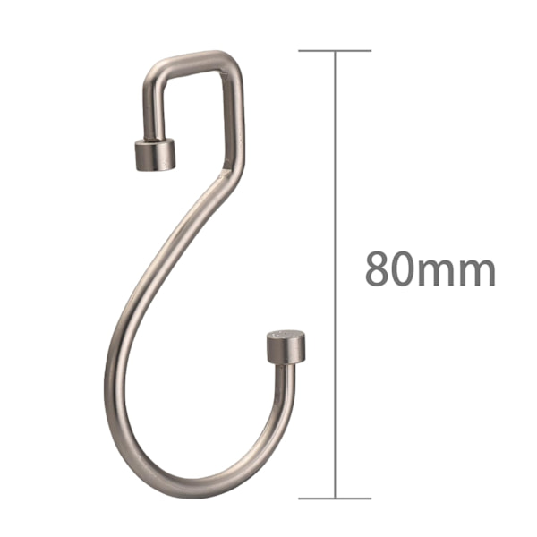 S-formade hängkrokar duschdraperikrokar 12-pack, Duschdraperitillbehör Silver
