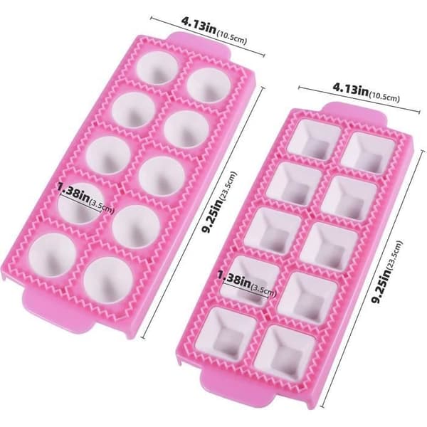 Ravioliformer - Ikke specificeret - 2 stk - Plastik - 10 huller - Pink