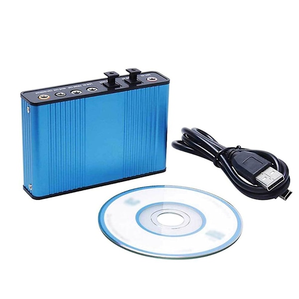 USB 6-kanals 5.1 Externt Optiskt Ljudkort S/PDIF för Laptop PC