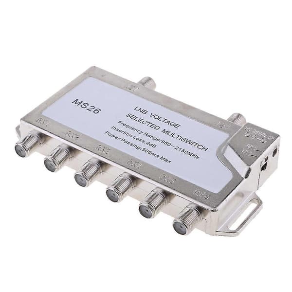 18V Multi Switch LNB Satellit FTA 6 Utgångar Kombinerare LNBF Parabol JS-MS26