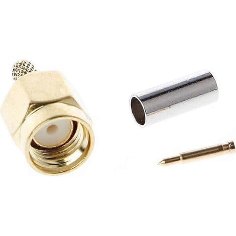 10 Stykker RF SMA Han Crimp-stik til RG174 RG316 Kabel LMR100