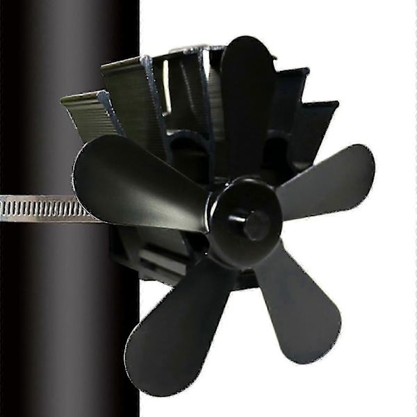 5 Blade til Varme Drevet Brændeovnsventilator Træ Log Brænder Pejs