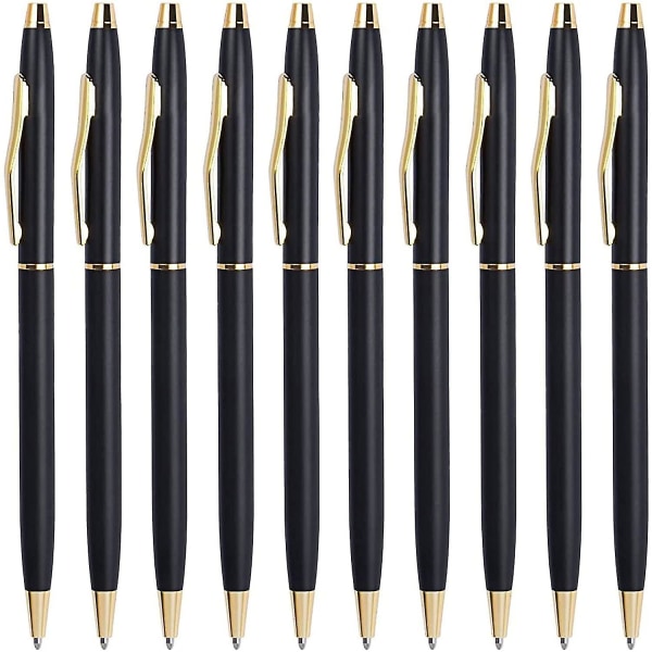 Kulspetspennor Svarta pennor Medium Kulspets, svart bläck 1,0 Mm, 10 st