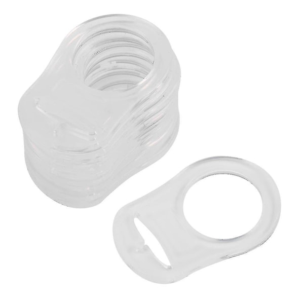 10 stk. Multi Silikone Gennemsigtige Baby Knapper Sutteholder Clip Adapter Til Ringe Hvid