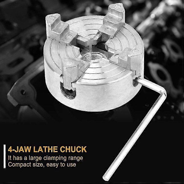 Svarvchuck, Zinklegering 4-backschuck Klämtillbehör Träsvarvchuck Träbearbetningssvarvchuck Miniatyr Svarv För Mini Metall L
