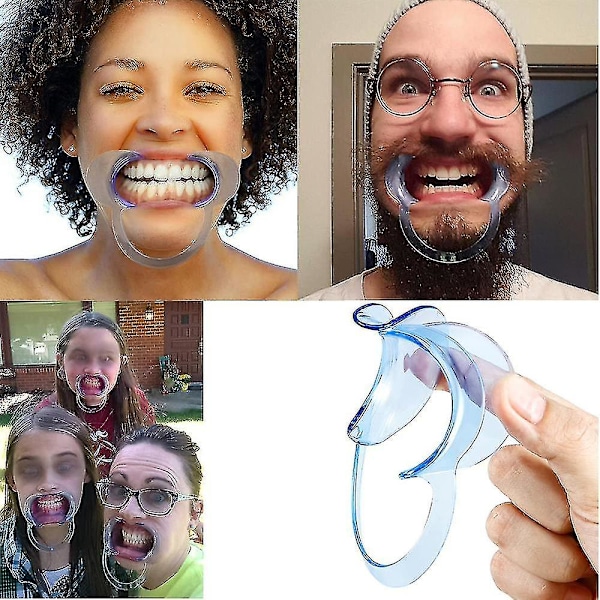 20 st Cheek Retractor Munöppnare för Tandvård och Partyspel L (blå)