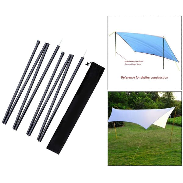 2x Universal Tarp Støttestænger 190cm Camping Baldakin Stang Byggede Pinde